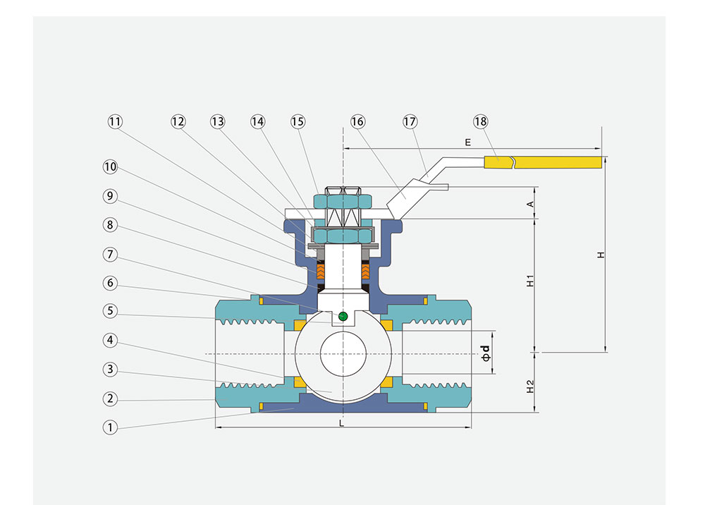 三通絲口球閥結(jié)構圖